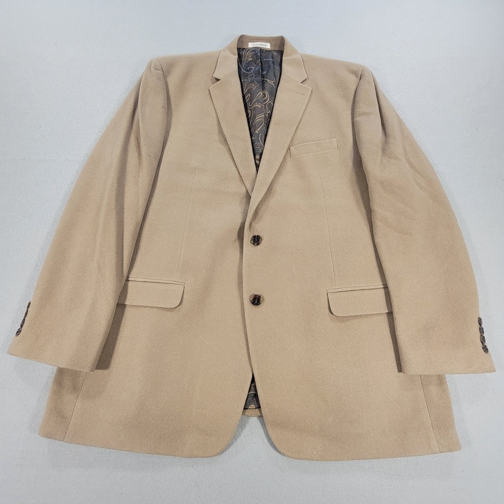 Lauren Ralph Lauren Blazer Wool Silk Cashmere Sport Coat Tan Classic Men's 50L - Picture 2 of 10